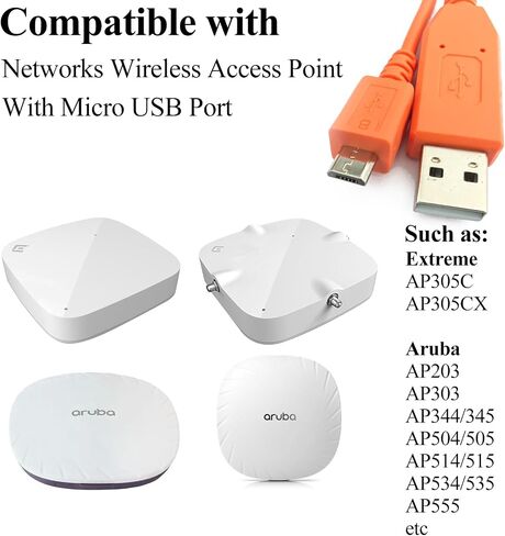 FTDI USB to Micro USB Console Cable for Extreme AP305C Wireless Access Point,for Aruba AP203 AP303 AP505 AP515 A535 AP555,80CM,Orange in Saudi Arabia