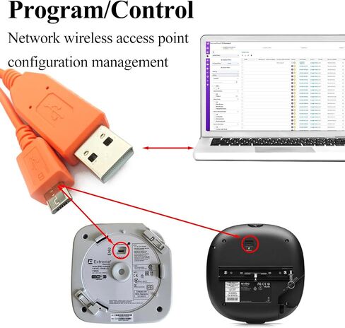 FTDI USB to Micro USB Console Cable for Extreme AP305C Wireless Access Point,for Aruba AP203 AP303 AP505 AP515 A535 AP555,80CM,Orange in Saudi Arabia