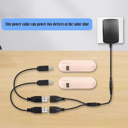 GINTOOYUN 2 Pcs DC5521 to USB Y Splitter Power Cord DC5.5mm x 2.1mm Female to Dual USB2.0 Female 20AWG Power Cord for Laptop, Small Fan, Printer, Camcorder, etc（16 Inch in Saudi Arabia