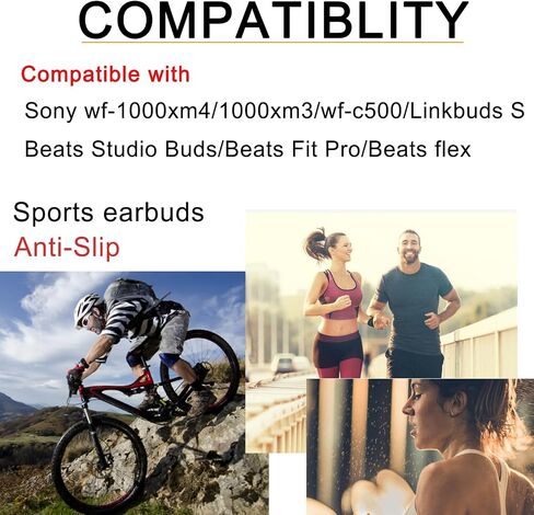 Anti-Slip Double Flange Ear Tips for Sony Earbuds Replacement Ear Hooks for Sony WF-1000XM4/WF-C500/Linkbuds S Earbuds Tips Black in Saudi Arabia