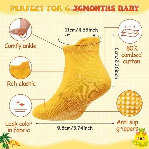 6 Sets Baby Crawling Knee Pads and Anti Slip Baby Socks Set Toddler Crawling Anti Slip Knee Protectors and Baby Walking Socks for Boys Girls Infant 6-12 Months in Saudi Arabia