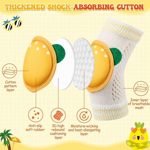 6 Sets Baby Crawling Knee Pads and Anti Slip Baby Socks Set Toddler Crawling Anti Slip Knee Protectors and Baby Walking Socks for Boys Girls Infant 6-12 Months in Saudi Arabia