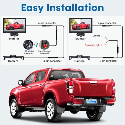 7-inch Backup Camera Ease-Setup for Cars: HD 1080P Touch Key Rear View Camera Real Time Image - Waterproof Reverse Camera for Van SUV Truck Y16 in Saudi Arabia