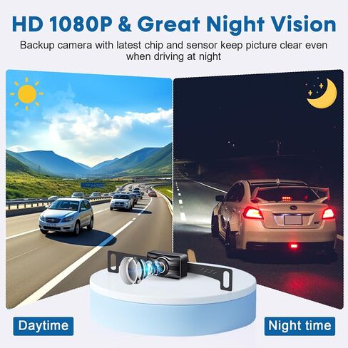 7-inch Backup Camera Ease-Setup for Cars: HD 1080P Touch Key Rear View Camera Real Time Image - Waterproof Reverse Camera for Van SUV Truck Y16 in Saudi Arabia