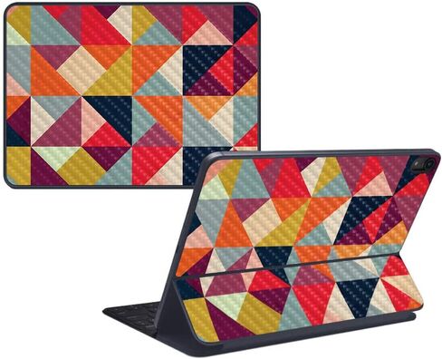 MightySkins Carbon Fiber Skin for Apple iPad Pro Smart Keyboard 12.9" (2018) - Bright and Happy - Protective, Durable Textured Carbon Fiber Finish - Easy to Apply and Change Styles - Made in The USA in Kuwait