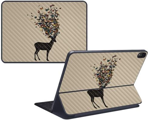 MightySkins Carbon Fiber Skin for Apple iPad Pro Smart Keyboard 12.9" (2018) - Bright and Happy - Protective, Durable Textured Carbon Fiber Finish - Easy to Apply and Change Styles - Made in The USA in Kuwait