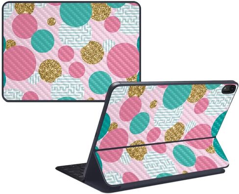 MightySkins Carbon Fiber Skin for Apple iPad Pro Smart Keyboard 12.9" (2018) - Bright and Happy - Protective, Durable Textured Carbon Fiber Finish - Easy to Apply and Change Styles - Made in The USA in Kuwait