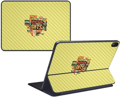 MightySkins Carbon Fiber Skin for Apple iPad Pro Smart Keyboard 12.9" (2018) - Bright and Happy - Protective, Durable Textured Carbon Fiber Finish - Easy to Apply and Change Styles - Made in The USA in Kuwait