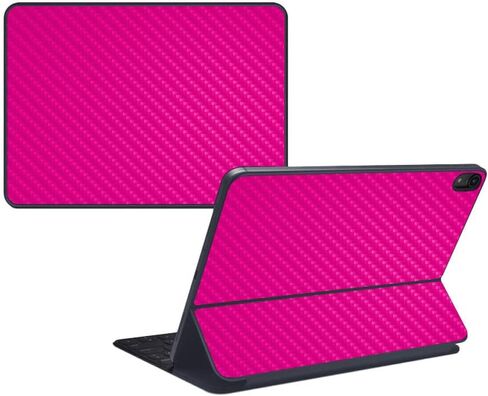 MightySkins Carbon Fiber Skin for Apple iPad Pro Smart Keyboard 12.9" (2018) - Pink - Protective, Durable Textured Carbon Fiber Finish - Easy to Apply, Remove, and Change Styles - Made in The USA in Saudi Arabia