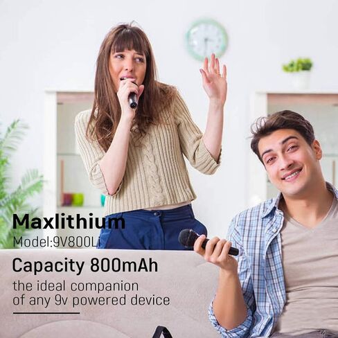 9v Rechargeable Batteries, Lithium-ion 9 Volt Battery Capacity 800mAh 7200mWh,3 Pack with Quick Charger in Kuwait