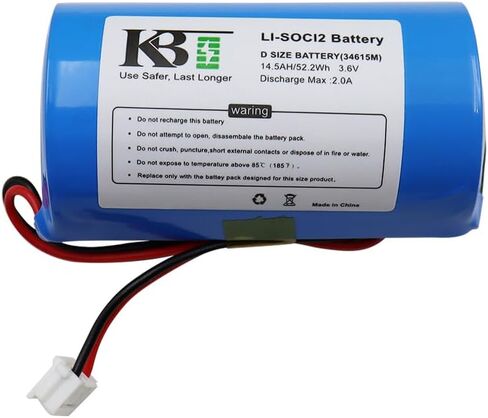 KBT 3.6V 14500mAh ER34615M D-Size Li-SOCL2 بطارية بديلة عالية الأداء، ER34615M-T1 متوافقة مع DSC WT4911 WT4911B WT8911 ALEXOR Wireless Outdoor Siren WT4911BATT ADT in Kuwait