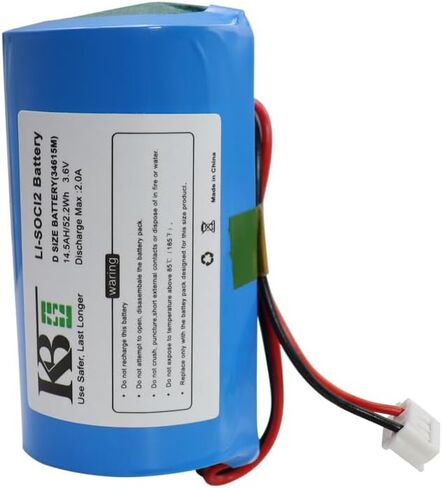KBT 3.6V 14500mAh ER34615M D-Size Li-SOCL2 بطارية بديلة عالية الأداء، ER34615M-T1 متوافقة مع DSC WT4911 WT4911B WT8911 ALEXOR Wireless Outdoor Siren WT4911BATT ADT in Kuwait