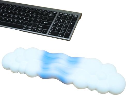 Keyboard Wrist Rest,Wrist Rest for Computer Keyboard with PU Leather Soft Memory Foam Anti-Slip Silicone,Ergonomic Design for Games, Computer Offices, laptops(Blue) in Saudi Arabia