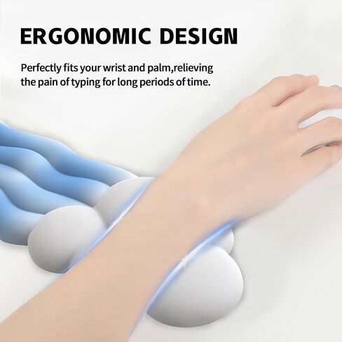 Keyboard Wrist Rest,Wrist Rest for Computer Keyboard with PU Leather Soft Memory Foam Anti-Slip Silicone,Ergonomic Design for Games, Computer Offices, laptops(Blue) in Saudi Arabia