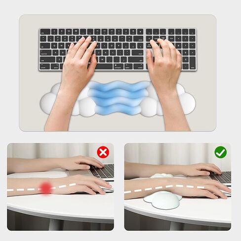 Keyboard Wrist Rest,Wrist Rest for Computer Keyboard with PU Leather Soft Memory Foam Anti-Slip Silicone,Ergonomic Design for Games, Computer Offices, laptops(Blue) in Saudi Arabia