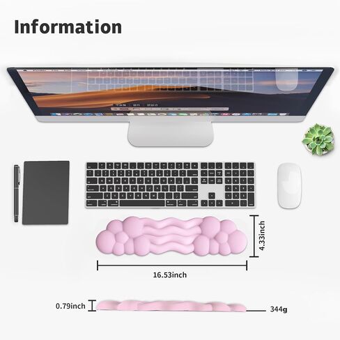 Keyboard Wrist Rest,Wrist Rest for Computer Keyboard with PU Leather Soft Memory Foam Anti-Slip Silicone,Ergonomic Design for Games, Computer Offices, laptops(Blue) in Saudi Arabia