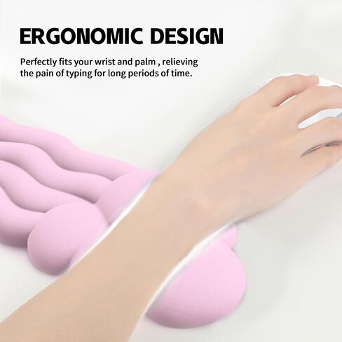 Keyboard Wrist Rest,Wrist Rest for Computer Keyboard with PU Leather Soft Memory Foam Anti-Slip Silicone,Ergonomic Design for Games, Computer Offices, laptops(Blue) in Saudi Arabia