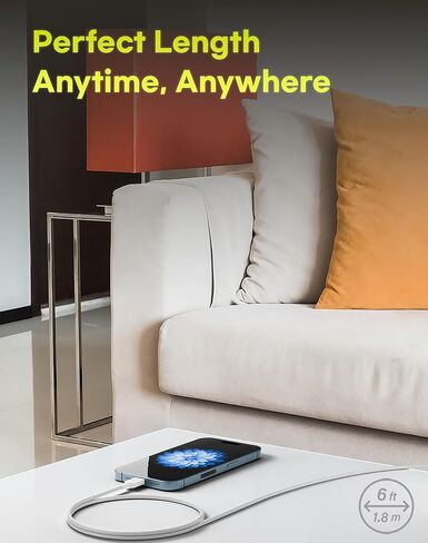 كابل شاحن USB C [عبوتين، 6 أقدام]، كابل شاحن 310 نوع C شحن سريع من النايلون المضفر USB A (USB 2.0) إلى كابل USB C لهاتف Samsung Galaxy Note 10 Note 9/S10+ S10، LG V30 (أبيض) in Saudi Arabia