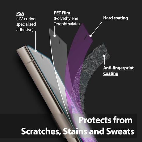 واقي شاشة DOME GLASS Whitestone UV GEN مع ضوء الأشعة فوق البنفسجية لهاتف Samsung Galaxy S24 Ultra [عبوتان] in Kuwait