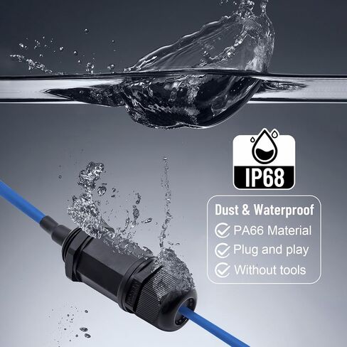 موصل مقاوم للماء RJ45 للتركيب على اللوحة مع درع، ذكر إلى أنثى، 8P8C، CAT6، M22 IP67 وصلة كابل إيثرنت LAN محول خارجي مقاوم للطقس (6 عبوات) in Kuwait