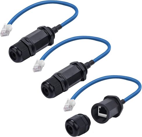 موصل مقاوم للماء RJ45 للتركيب على اللوحة مع درع، ذكر إلى أنثى، 8P8C، CAT6، M22 IP67 وصلة كابل إيثرنت LAN محول خارجي مقاوم للطقس (6 عبوات) in Kuwait