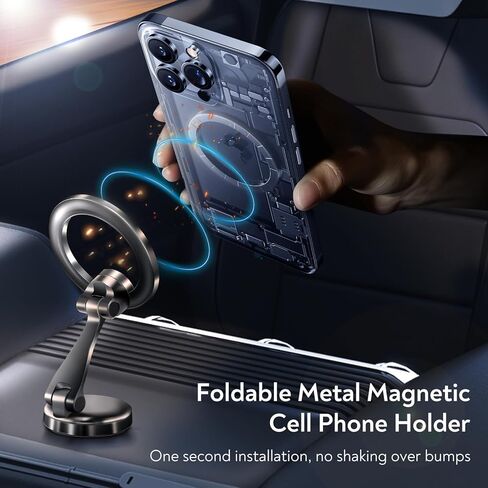 REYGEAK for Magsafe Car Mount، حامل هاتف مغناطيسي للوحة السيارة، حامل هاتف يدور 360 درجة بدون استخدام اليدين، حامل سيارة مغناطيسي لهاتف iPhone 15 14 13 12 Pro Max Plus Mini MagSafe in Kuwait