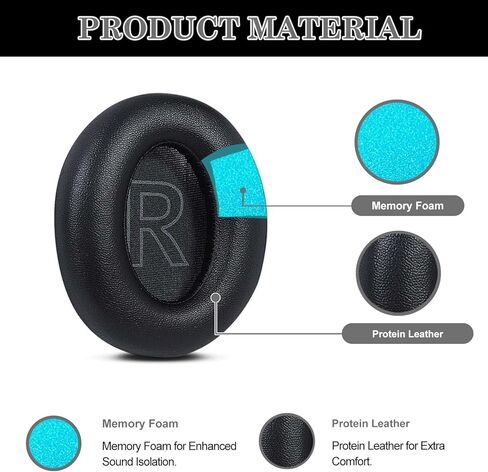 Q10 Replacement Ear Cushion Foam Cover Ear Pads Soft Cushion for Anker Soundcore Life Q10 / Q10BT Headphones (Black) in Kuwait