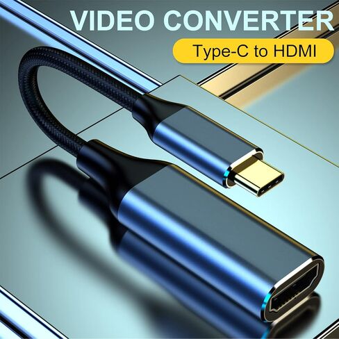 USB C to HDMI Adapter 4K 60Hz, Type C Thunderbolt 3/4 to HDMI Adapter with Video Audio Output Compatible with MacBook Air, iPad Pro, Surface Pro, Silver in Saudi Arabia