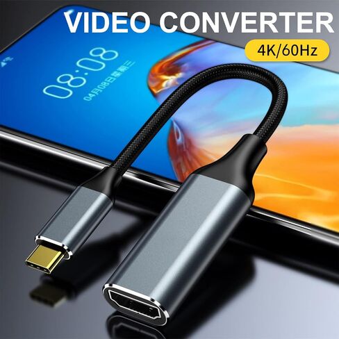 USB C to HDMI Adapter 4K 60Hz, Type C Thunderbolt 3/4 to HDMI Adapter with Video Audio Output Compatible with MacBook Air, iPad Pro, Surface Pro, Silver in Saudi Arabia