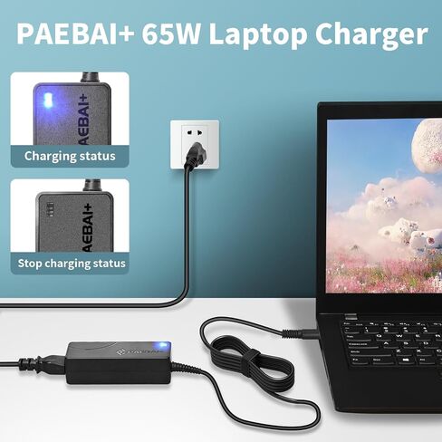 65W USB C Laptop Charger for Lenovo Chromebook Thinkpad Yoga, DELL Latitude XPS, HP EliteBook, Acer Asus MacBook pro 20V 3.25A Type C AC Adapter Power Supply Cord in Saudi Arabia