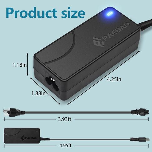 65W USB C Laptop Charger for Lenovo Chromebook Thinkpad Yoga, DELL Latitude XPS, HP EliteBook, Acer Asus MacBook pro 20V 3.25A Type C AC Adapter Power Supply Cord in Saudi Arabia