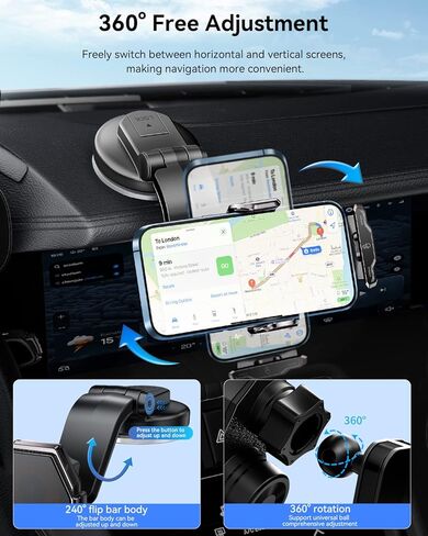 شاحن سيارة لاسلكي من ESSAGER، حامل هاتف سريع الشحن بقدرة 15 وات Qi لتركيب الهاتف في السيارة لهواتف iPhone 15 14 13 12 11 Pro Max Xs وSamsung Galaxy S24 Ultra S23 S22 S21 وS20 وS10+ in Kuwait