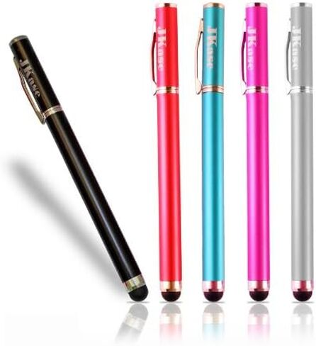 JKase(TM) J-Style 2-in-1 Capacitive Stylus & Pen compatible for ASUS TF201 Eee Pad Transcompatible former Prime, Kindle Fire, Apple iPad, iPad 2, iPhone 4, iPhone 4S, HP Touchpad, Motorola Xoom, Samsung Galaxy S II (Black) in Saudi Arabia