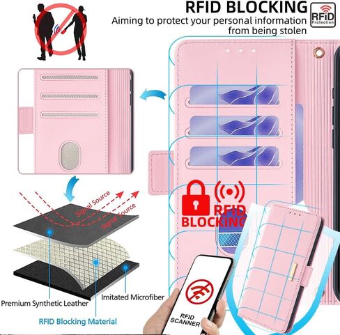 Asuwish Phone Case for Motorola Moto G Stylus 5G 2022 Wallet Cover with Tempered Glass Screen Protector and RFID Blocking Wrist Strap Flip Credit Card Holder Slot Cell XT2215-1 XT2215-4 XT2215DL Pink in Saudi Arabia