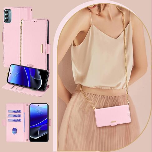 Asuwish Phone Case for Motorola Moto G Stylus 5G 2022 Wallet Cover with Tempered Glass Screen Protector and RFID Blocking Wrist Strap Flip Credit Card Holder Slot Cell XT2215-1 XT2215-4 XT2215DL Pink in Saudi Arabia