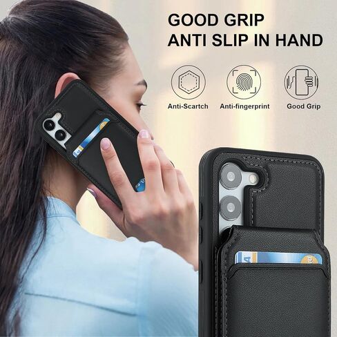 Samsung Galaxy S23 case with Credit Card Holder mag Safe, Galaxy S23 Phone Leather Case Wallet for Women Compatible mag Safe Wallet Detachable 2-in-1 for Men-Black in Saudi Arabia