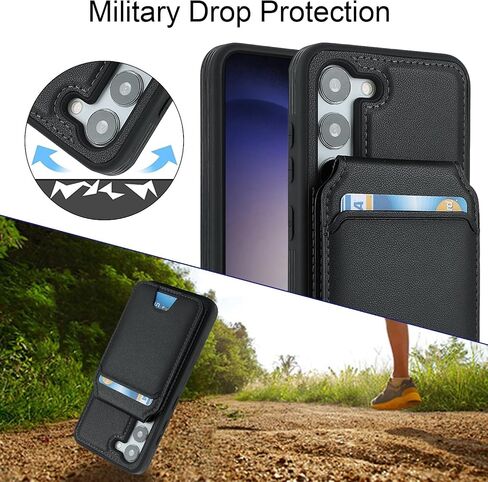 Samsung Galaxy S23 case with Credit Card Holder mag Safe, Galaxy S23 Phone Leather Case Wallet for Women Compatible mag Safe Wallet Detachable 2-in-1 for Men-Black in Saudi Arabia