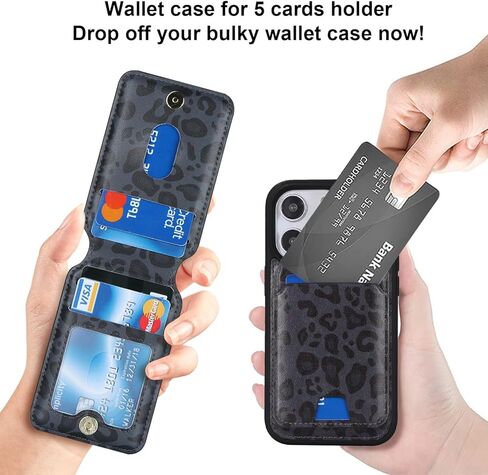 حافظة هاتف iPhone 13 Pro مع حامل بطاقة، حافظة محفظة iPhone 13 Pro للنساء والرجال مع محفظة واقية من جلد البولي يوريثان MagSafe لهاتف iPhone13Pro (وردي) in Kuwait