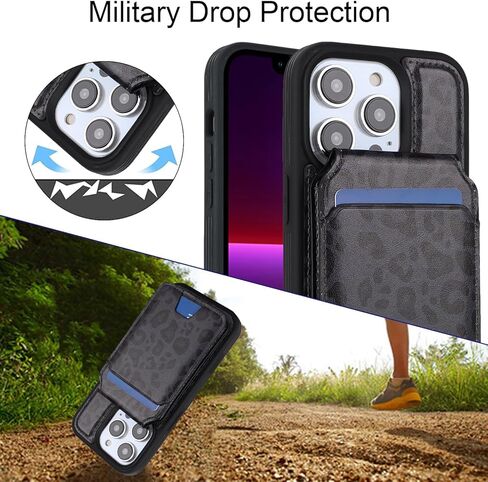 حافظة هاتف iPhone 13 Pro مع حامل بطاقة، حافظة محفظة iPhone 13 Pro للنساء والرجال مع محفظة واقية من جلد البولي يوريثان MagSafe لهاتف iPhone13Pro (وردي) in Kuwait