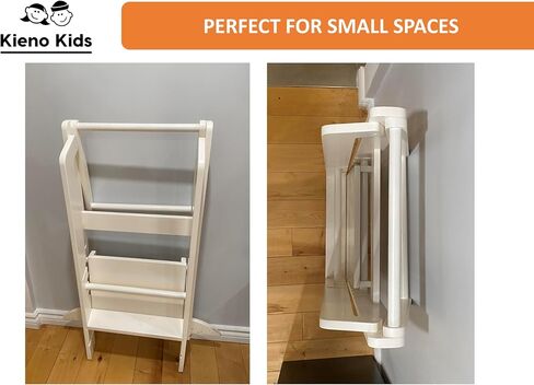 Foldable Kitchen Stool for Kids - Foldable Toddler Tower, Kitchen Stool for Toddlers, Toddler Standing Tower, Toddler Tower, Kids Stool (Wood Color) in Saudi Arabia