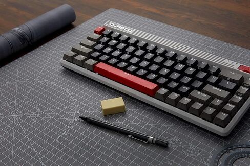 لوحة مفاتيح ميكانيكية DURGOD Fusion - تخطيط 65% - ملف تعريف Doubleshot PBT Cherry - لاسلكي 2.4 جيجا هرتز / بلوتوث 5.0 / USB نوع C - عمر بطارية يصل إلى 40 يومًا (سرعة الكرز فضي، بخار) in Kuwait