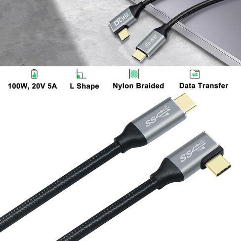 DCHAV 1.5ft 100W USB C to USB C Cable Male to Female 4K Video Output 10Gbps Data Transfer 3.1 Gen 2 PD 20V 5A Fast Charging Type C to Type C Monitor Cord Nylon Braided for Laptop Phone Tablet in Saudi Arabia