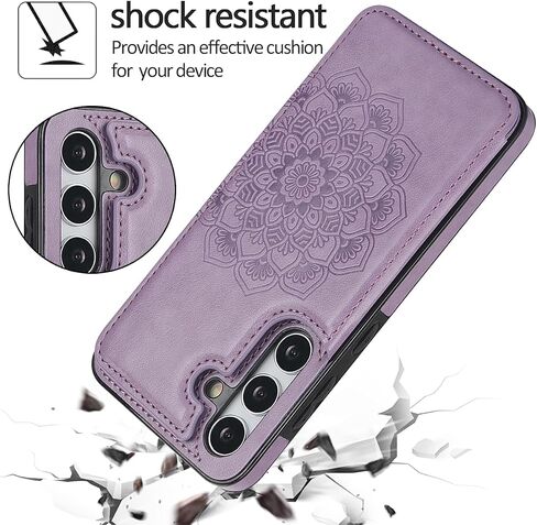 NKECXKJ Design for Galaxy S24 5G Case with Credit Card Holder Slot PU Leather Wallet Phone Cases Stand Kickstand Durable Shockproof Protective Cover for Samsung S 24 Women Men 6.1 inch Black in Saudi Arabia