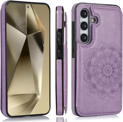 NKECXKJ Design for Galaxy S24 5G Case with Credit Card Holder Slot PU Leather Wallet Phone Cases Stand Kickstand Durable Shockproof Protective Cover for Samsung S 24 Women Men 6.1 inch Black in Saudi Arabia