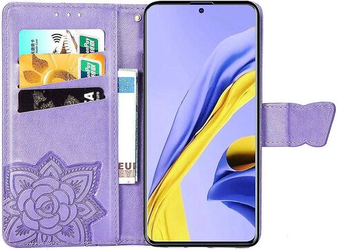 MEUPZZK for Samsung Galaxy A51 4G Wallet Case [Non 5G Version], Embossed Butterfly Premium PU Leather [Folio Flip] [Kickstand] [Card Slots] [Wrist Strap] [6.5 inch] Cover for Samsung A51 4G (A-Blue) in Saudi Arabia
