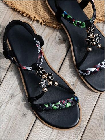 Verdusa Women's Braided Slingback Sandals Summer Flat Sandals with Ankle Strap in Saudi Arabia