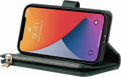 حافظة محفظة Cavor لهاتف iPhone 11، حافظة iPhone 11 مع حامل حزام، حافظة هاتف iPhone 11 مع حامل بطاقة للنساء والرجال، غطاء واقٍ جلدي مغناطيسي مقاوم للصدمات، أخضر داكن in Saudi Arabia