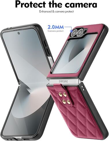 for Samsung Galaxy Z Flip 6 5G Case,Galaxy Z Flip 6 Leather Case,PU Leather+TPU Shell Ultra Thin Slim Durable Non-Slip Phone Case Protective Cover,for Galaxy Z Flip6 5G 2024,Light Purple in Kuwait