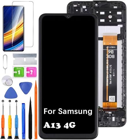 لشاشة Samsung A13 4G بديلة مع إطار لهاتف Samsung A135F A135F/DS A135M A135U شاشة LCD تعمل باللمس مع أدوات قطع الغيار (لا تناسب A13 5G) in Saudi Arabia