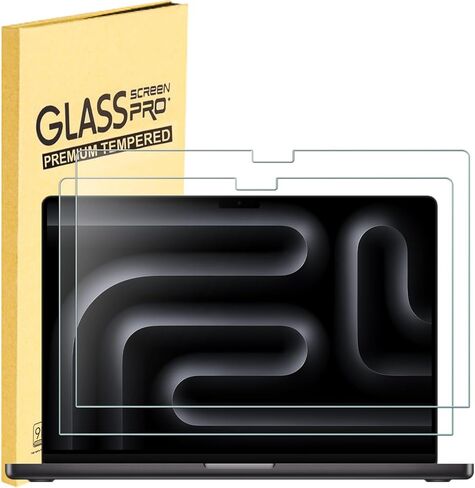 2 Pack Tempered Glass Screen Protector for MacBook Pro 16 inch (M3/ M3 Pro/ M3 Max/ M2 Pro/ M2 Max/ M1 Pro/ M1 Max) 2021-2023 Model A2485 A2780, 9H Hardness No Bubble Anti Scratch Anti Fingerprint in Saudi Arabia